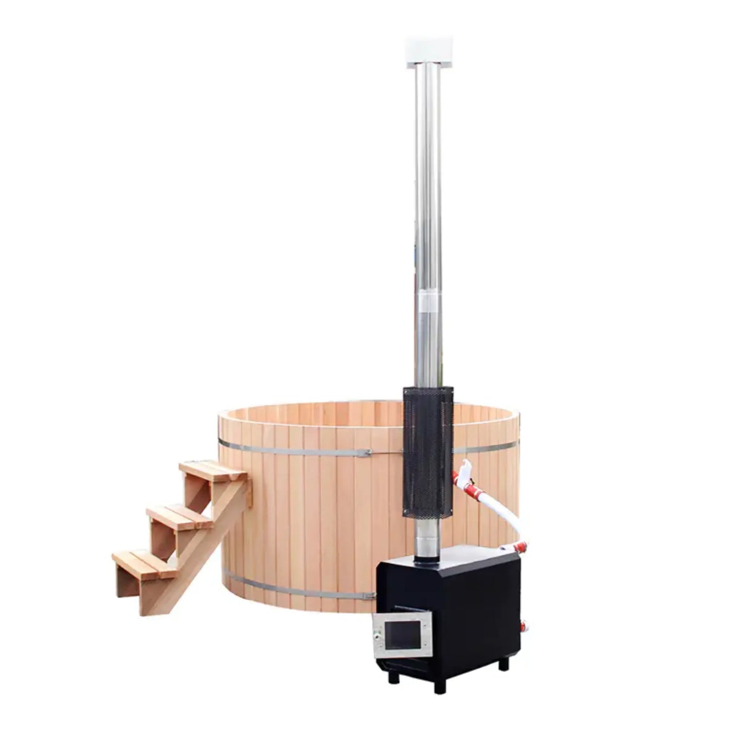 Hot Tub with External Wood Fired Stove
