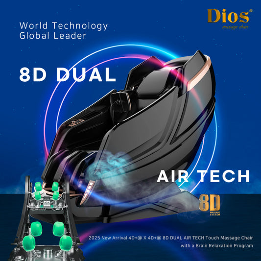 Kahuna Dios Massage Chair 8D AI Dual Air Tech Touch Roller SL-track with Brain Relaxation Program Dios-1288 Grey