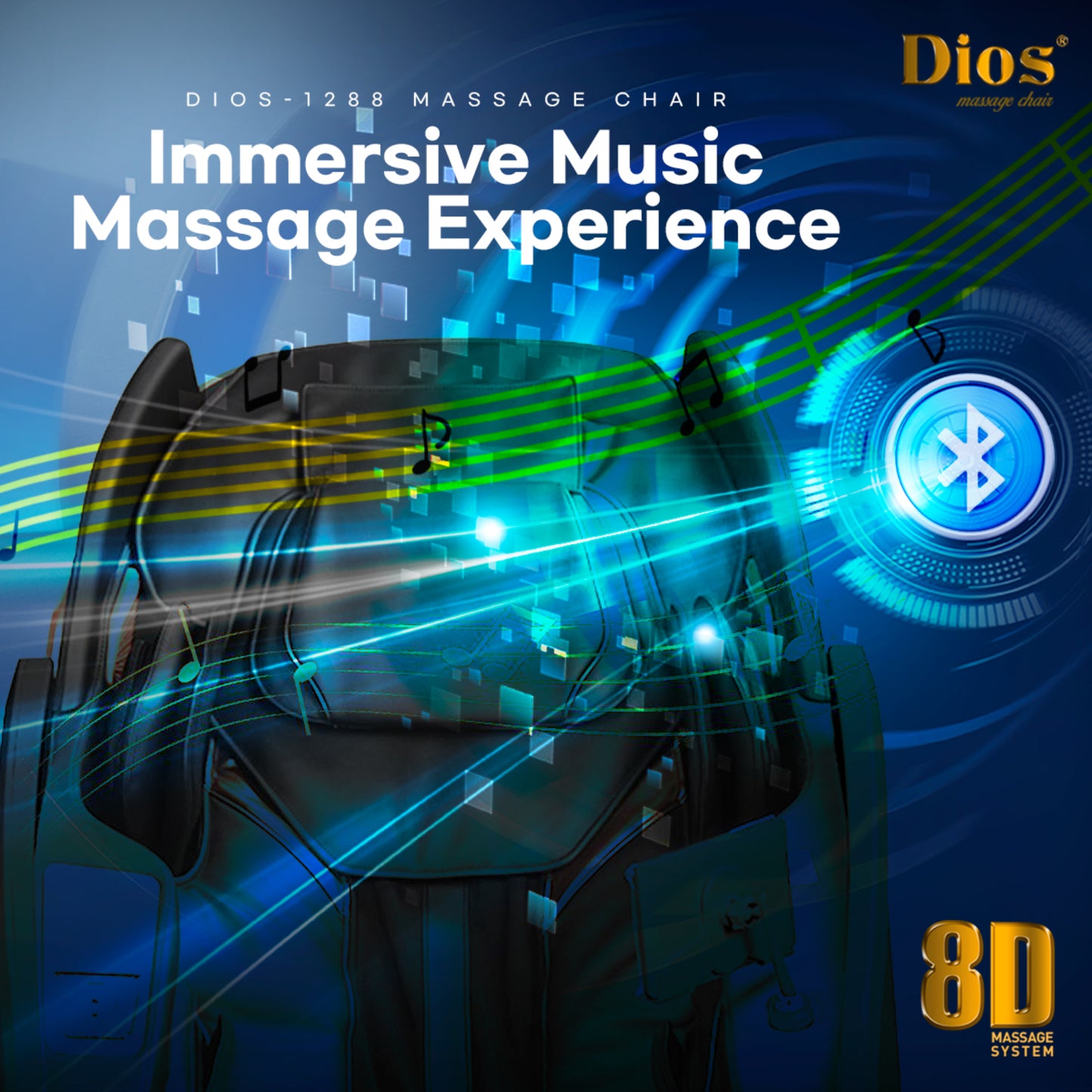 Kahuna Dios Massage Chair 8D Dual Air Tech Touch Roller SL-track with Brain Relaxation Program Dios-1288 Brown